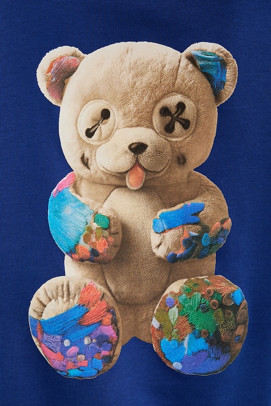 Barrow bluza z kapturem bawełniana S6BWUAHS075 granatowy