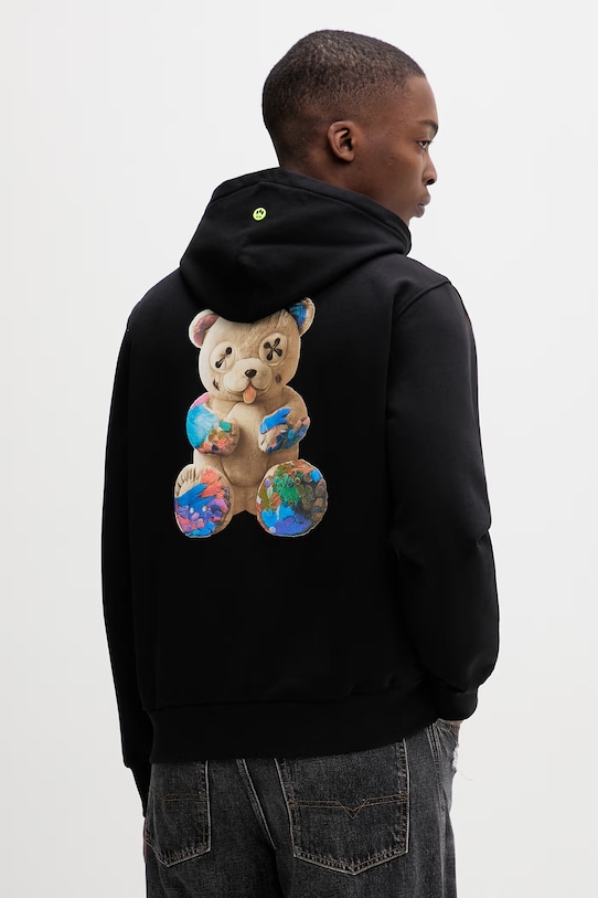 Barrow hanorac cu glugă din bumbac S6BWUAHS075 negru SS26