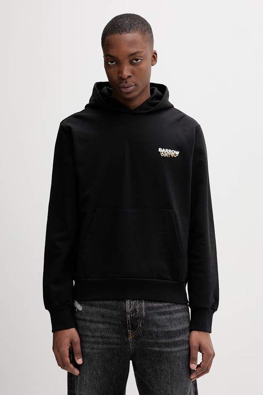 Odzież Barrow bluza z kapturem męska bawełniana S6BWUAHS075 czarny