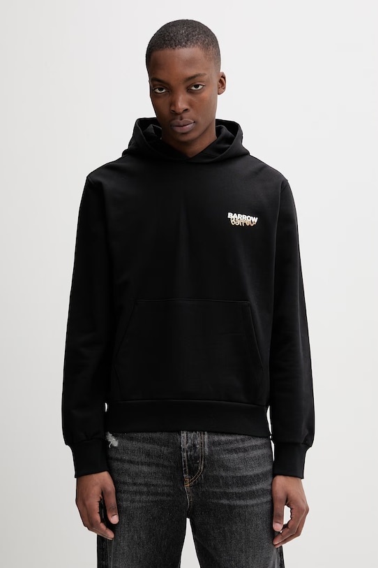 Odzież Barrow bluza z kapturem męska bawełniana S6BWUAHS075 czarny