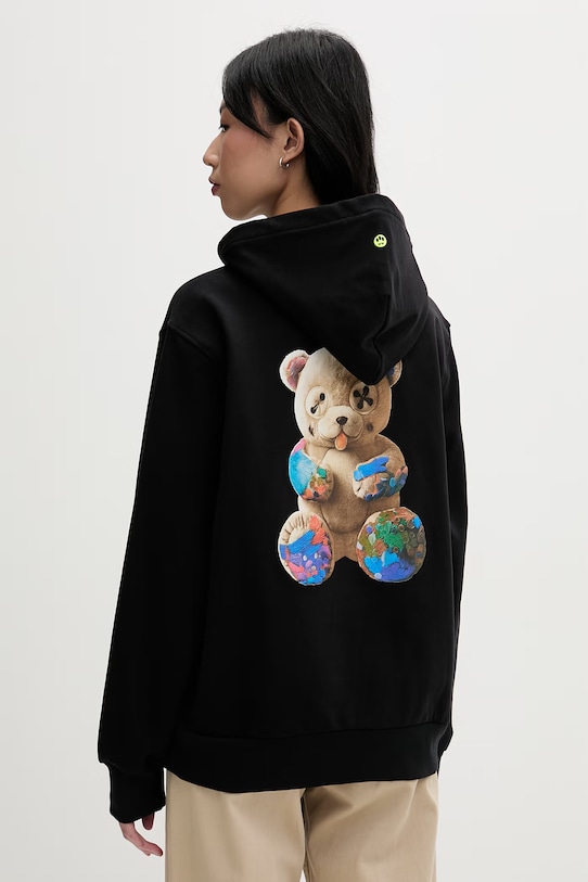 Odzież Barrow bluza z kapturem bawełniana S6BWUAHS075 czarny