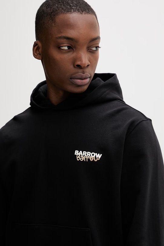 Barrow bluza z kapturem męska bawełniana czarny S6BWUAHS075