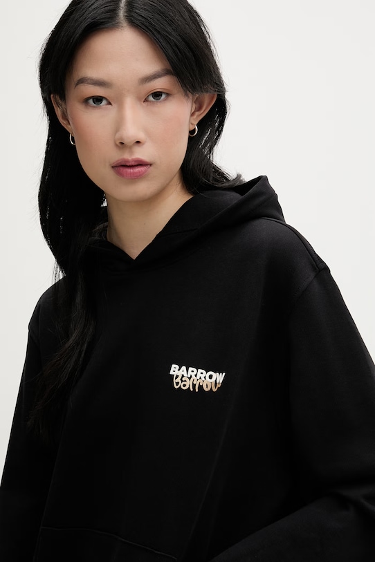 Barrow bluza z kapturem bawełniana czarny S6BWUAHS075