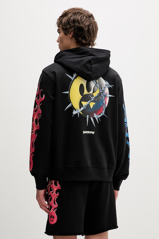 Oblečenie Bavlnená mikina Barrow S6BWUAHS101 čierna