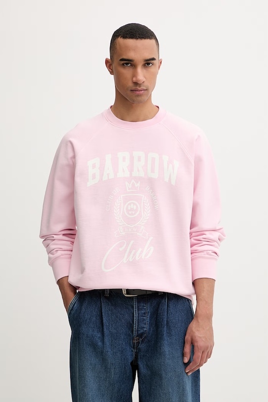 Barrow bluza bawełniana S6BWUASW020 różowy SS26