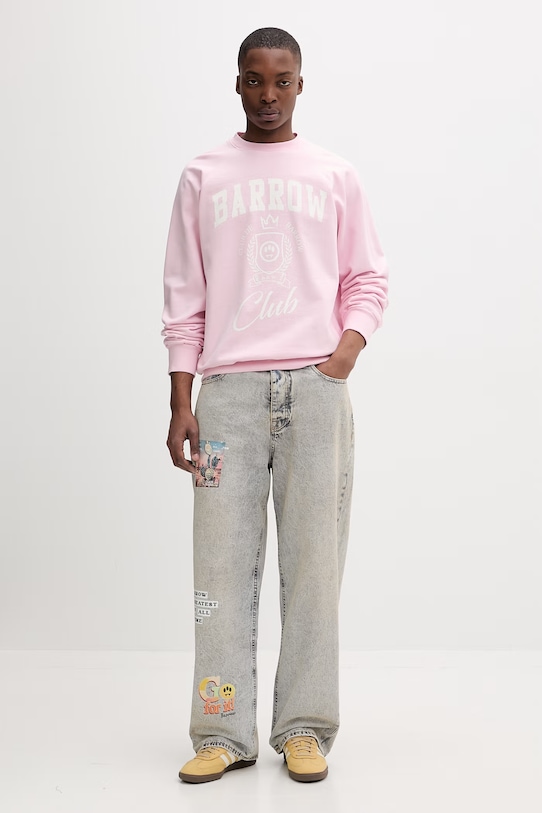 Barrow bluza bawełniana S6BWUASW020 różowy SS26