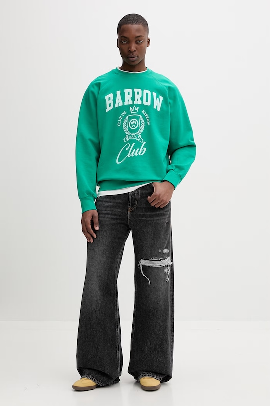 Barrow bluza bawełniana S6BWUASW020 zielony SS26