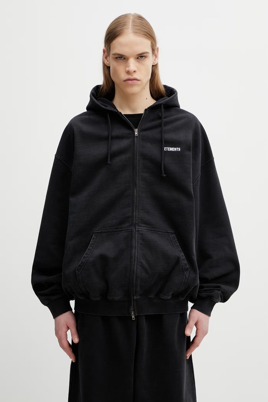 VETEMENTS bluza bawełniana Iconic Logo bawełna czarny ME76ZU136B