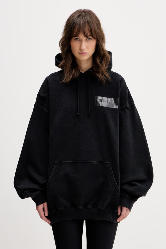 VETEMENTS bluza bawełniana Taped Logo ME76HD147B czarny SS26