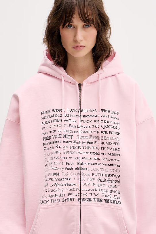 Vetements Fuck Everything bluza z kapturem bawełniana ME76ZU209PX