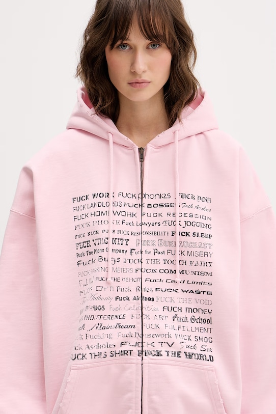 Vetements Fuck Everything bluza z kapturem bawełniana ME76ZU209PX