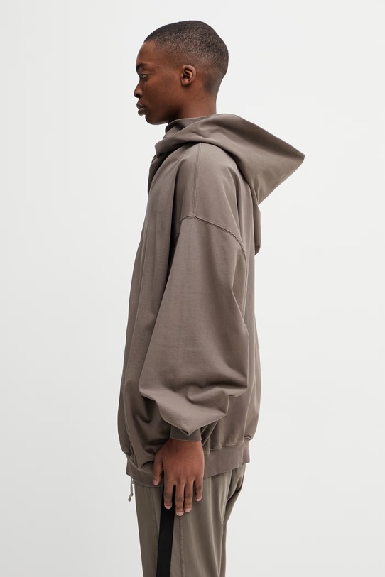 Rick Owens DRKSHDW Mountain Hun bluza rozpinana z kapturem bawełniana męska DU01F4278.RIGP brązowy SS26