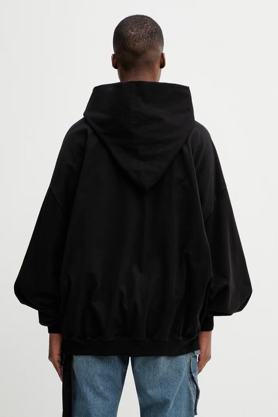 Odzież Rick Owens DRKSHDW Mountain Hun bluza rozpinana z kapturem bawełniana męska DU01F4278.RIGP czarny