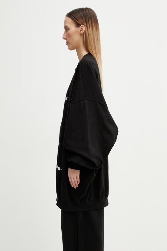 Rick Owens DRKSHDW Hun bluza bawełniana damska DS01F4242.RIGP7P czarny SS26