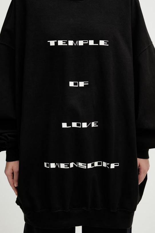 Rick Owens DRKSHDW Hun bluza bawełniana damska czarny DS01F4242.RIGP7P