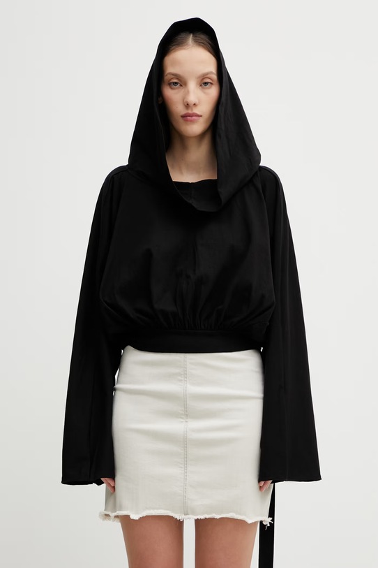 Rick Owens DRKSHDW bluza bawełniana DS01F4218.RN czarny SS26