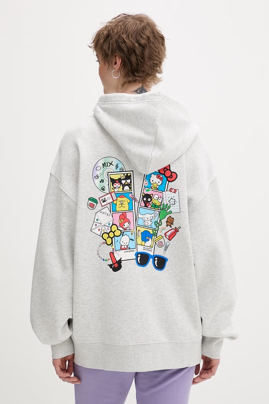 Converse bluza rozpinana bawełniana x HELLO KITTY szary CVM5H504