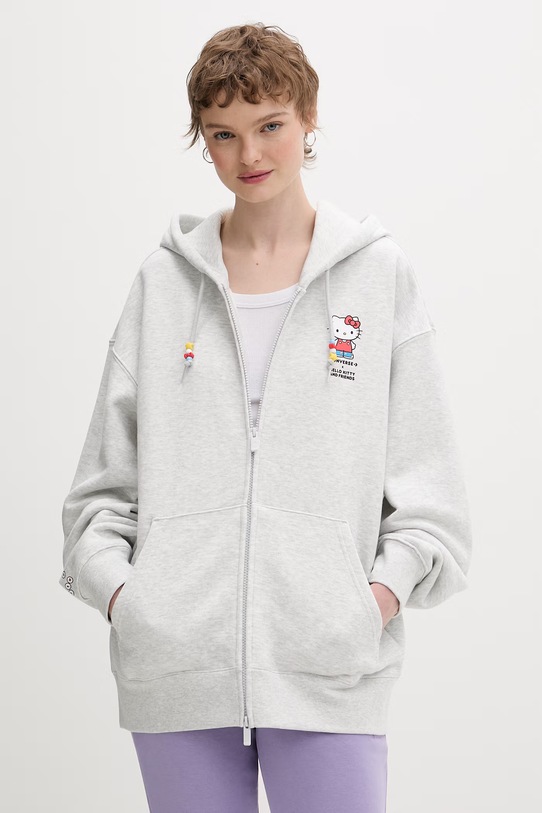 Odzież Converse bluza rozpinana bawełniana x HELLO KITTY CVM5H504 szary