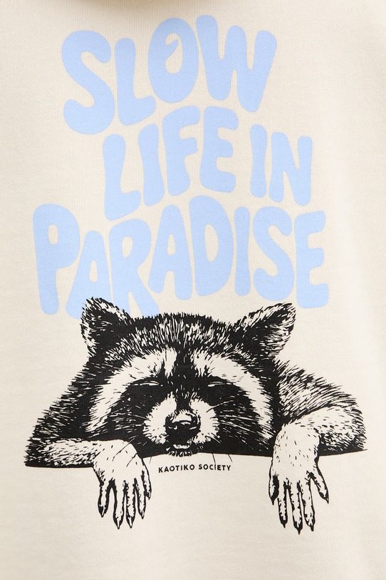 Kaotiko Μπλούζα με κουκούλα βαμβακερή AS052.01.G002 μπεζ