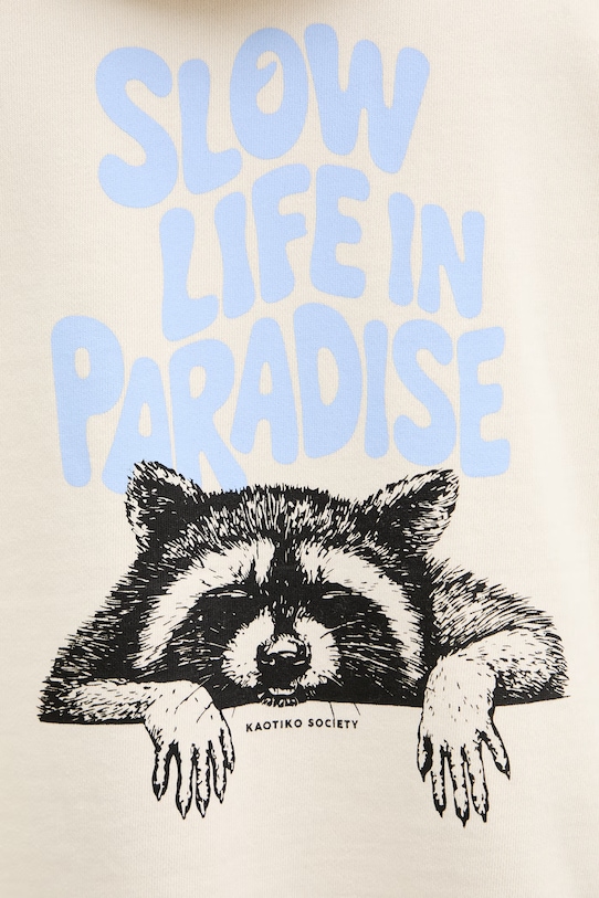 Kaotiko Μπλούζα με κουκούλα βαμβακερή AS052.01.G002 μπεζ