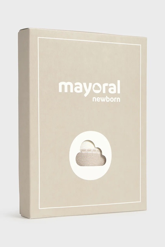 Mayoral Newborn rampers bawełniany niemowlęcy beżowy 1603.1B.Newborn.PPY2