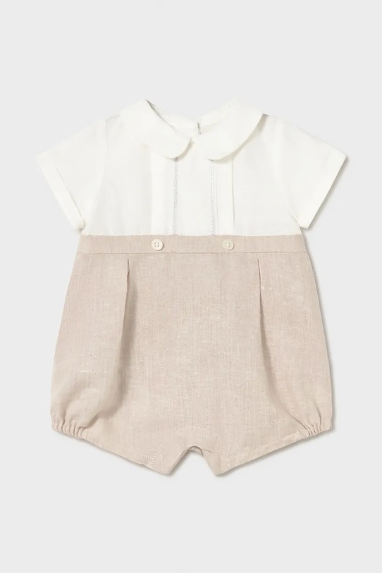 Mayoral Newborn ромпер для младенцев с добавлением льна бежевый 1604.1J.Newborn.PPY2