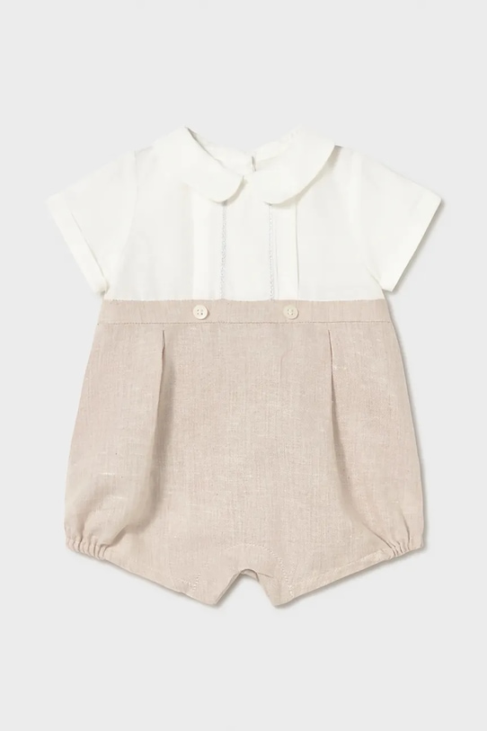 Mayoral Newborn ромпер для младенцев с добавлением льна бежевый 1604.1J.Newborn.PPY2