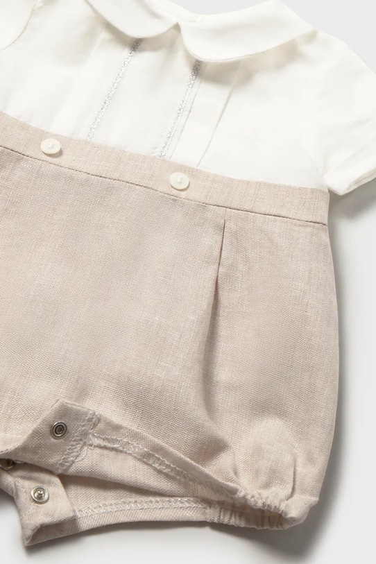 Мальчик Mayoral Newborn ромпер для младенцев с добавлением льна 1604.1J.Newborn.PPY2 бежевый