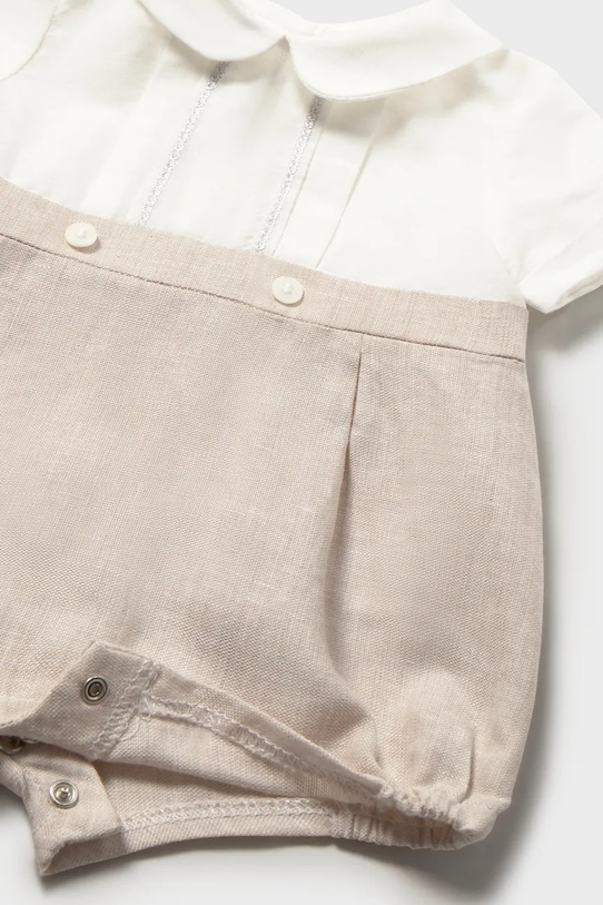 Мальчик Mayoral Newborn ромпер для младенцев с добавлением льна 1604.1J.Newborn.PPY2 бежевый