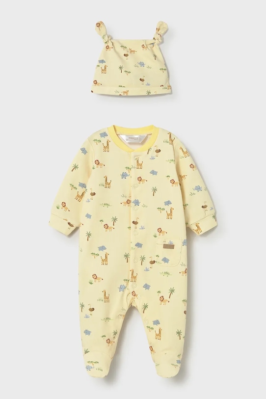 Mayoral Newborn śpioszki niemowlęce żółty 1718.1E.Newborn.PPY2