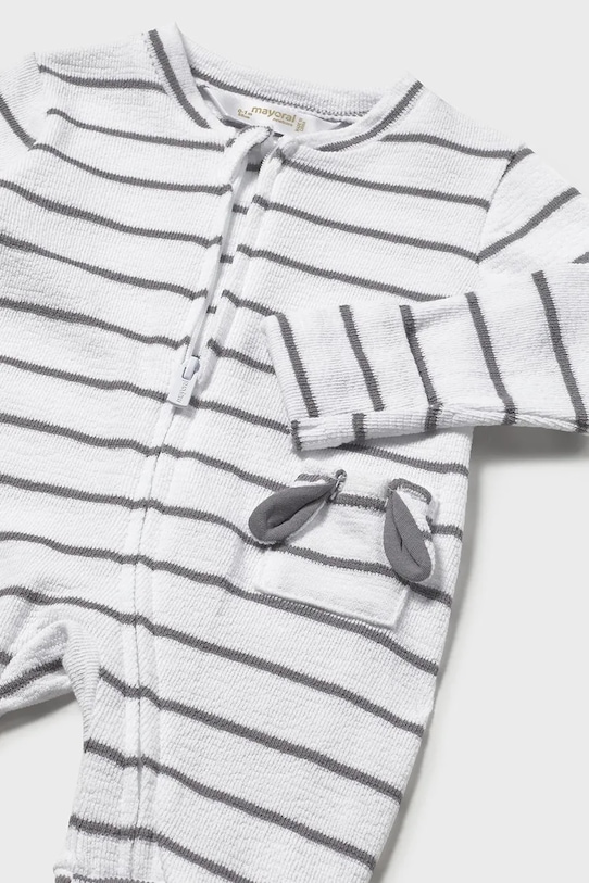 Băieți Mayoral Newborn salopetă din bumbac pentru bebeluși 1722.1H.Newborn.PPY2 alb