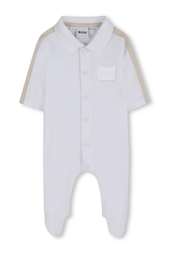 BOSS rampers niemowlęcy bawełniany biały J53041