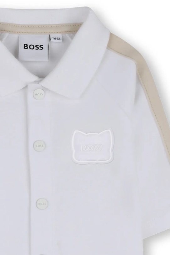 Chłopiec BOSS rampers niemowlęcy bawełniany J53041 biały