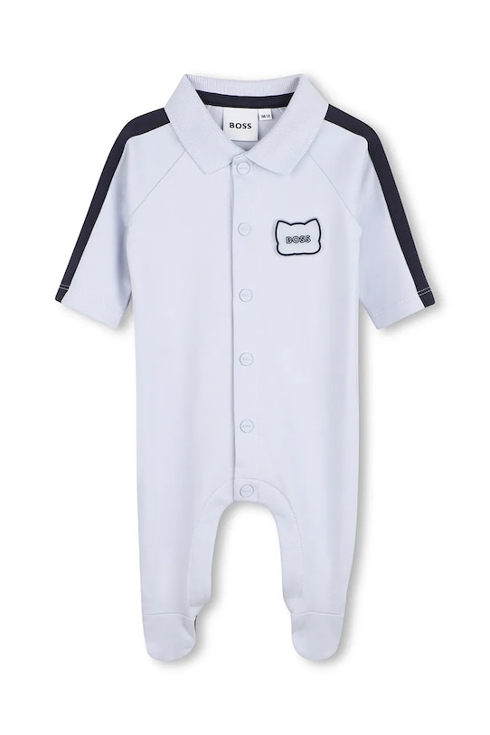 BOSS rampers niemowlęcy bawełniany niebieski J53041