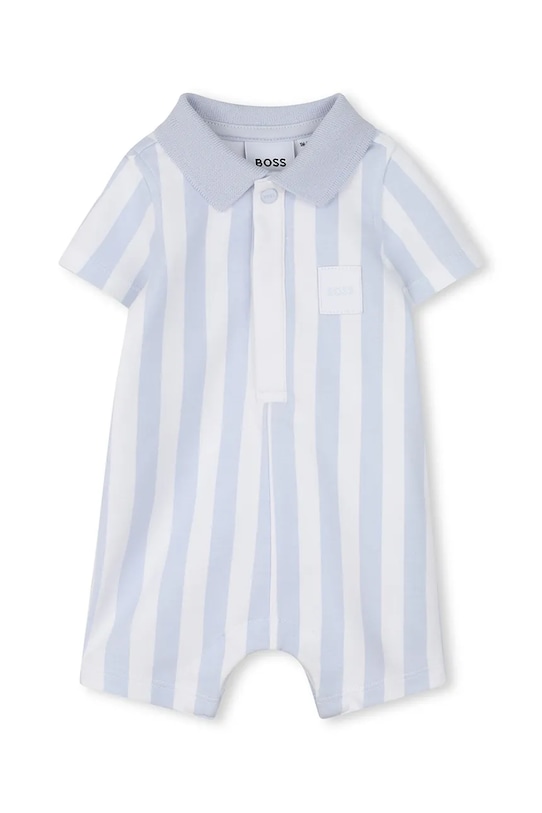 BOSS rampers niemowlęcy bawełniany niebieski J53032