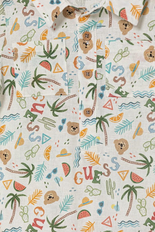 Chłopiec Guess rampers niemowlęcy z lnem P6GG07.WO730.PPY2.M multicolor