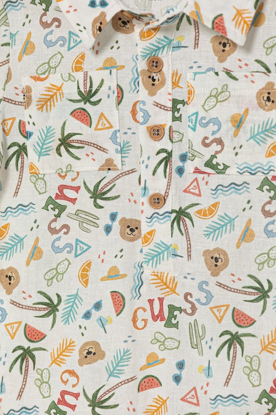 Chłopiec Guess rampers niemowlęcy z lnem P6GG07.WO730.PPY2.M multicolor