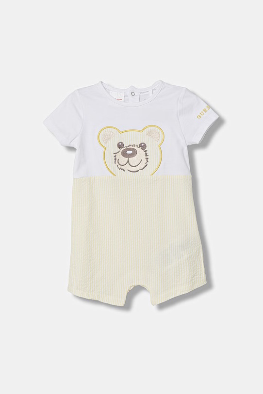 Guess rampers niemowlęcy bawełniany żółty P6GG01.K6YW4.PPY2.M