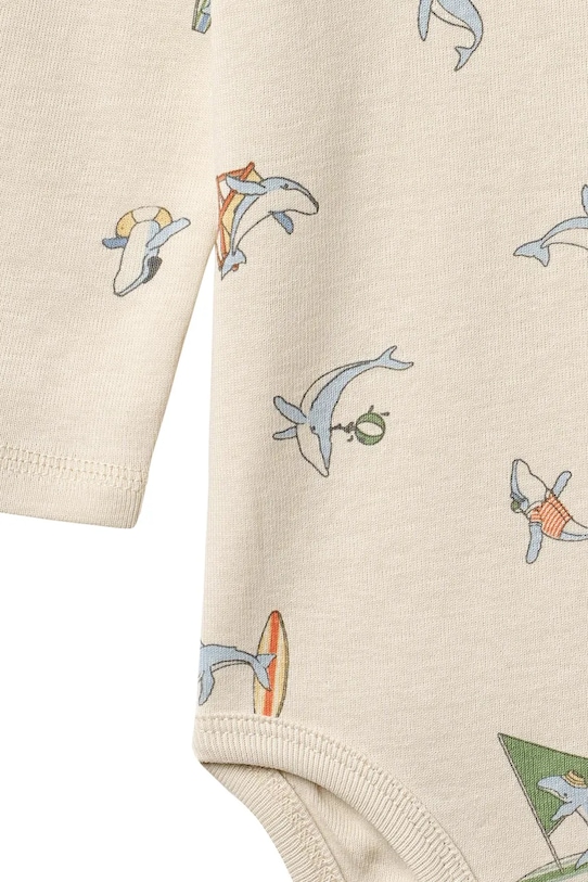 Chłopiec Wheat pajacyk dziecięcy bawełniany z elastanem 9103.193.GOTS beżowy