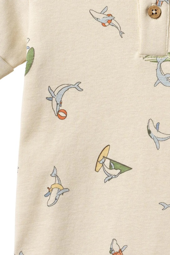 Chłopiec Wheat rampers niemowlęcy bawełniany 9410.193.GOTS beżowy