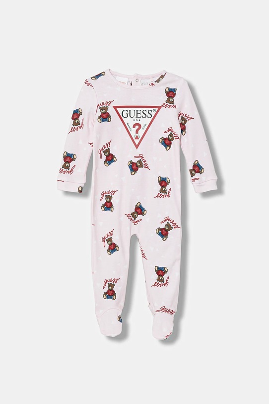 Guess pajacyk niemowlęcy bawełniany Produkt niemowlęcy różowy H6RW00.KA6W4.PPY2.G