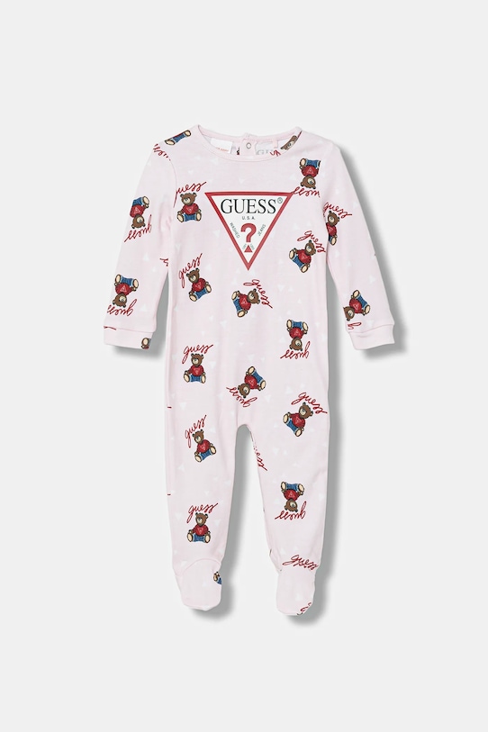 Guess pajacyk niemowlęcy bawełniany Produkt niemowlęcy różowy H6RW00.KA6W4.PPY2.G