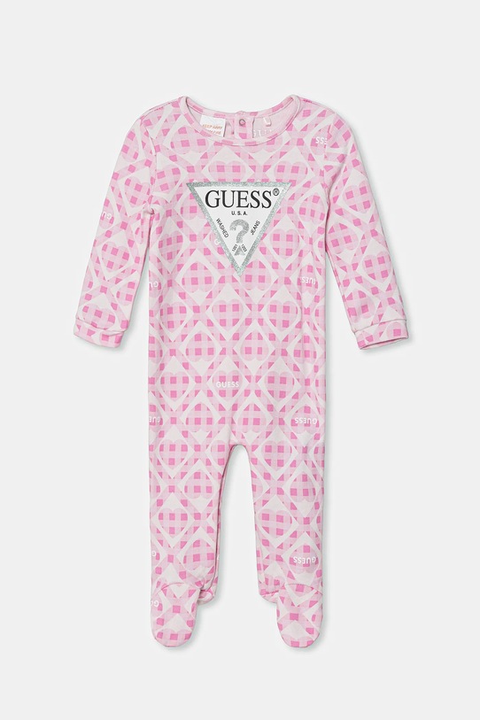 Guess pajacyk niemowlęcy bawełniany Produkt niemowlęcy różowy S6RG00.KA6W4.PPY2