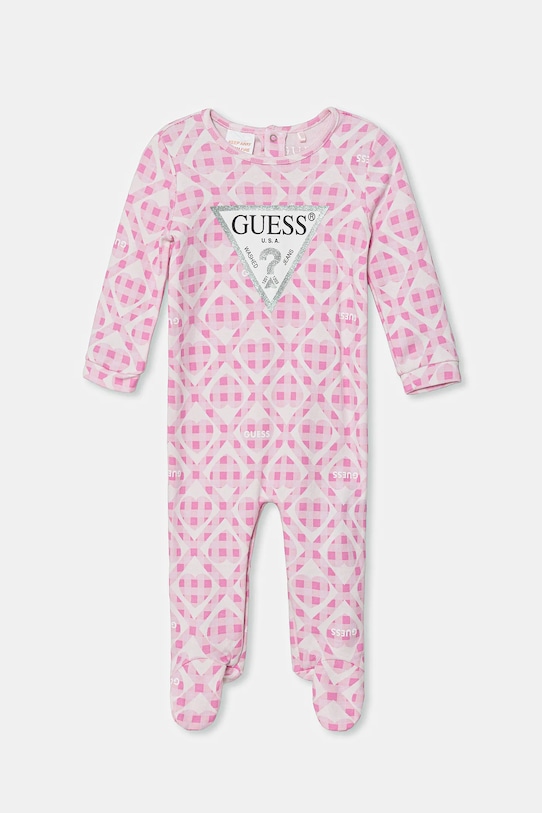 Guess pajacyk niemowlęcy bawełniany Produkt niemowlęcy różowy S6RG00.KA6W4.PPY2