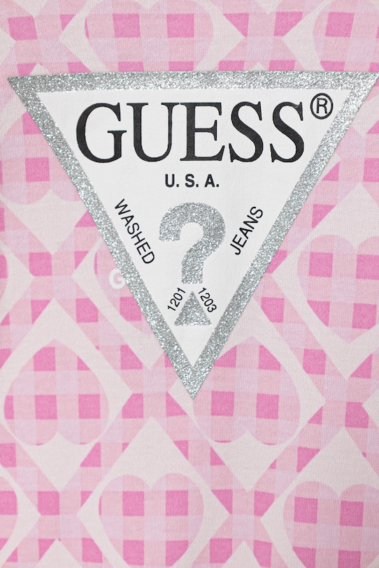 Dziewczynka Guess pajacyk niemowlęcy bawełniany S6RG00.KA6W4.PPY2 różowy