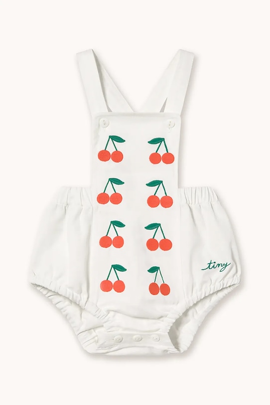 Tinycottons body bawełniane niemowlęce MINI CHERRIES TWILL BODY biały SS26.315
