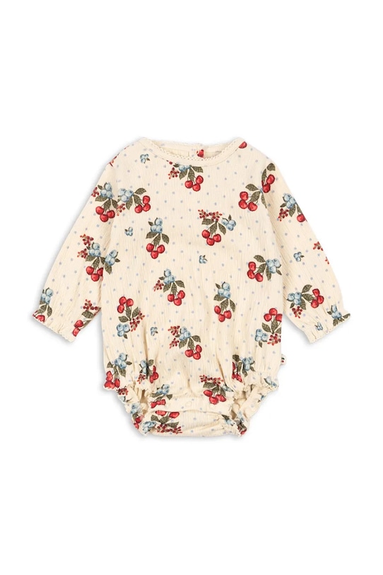 Konges Sløjd body niemowlęce CHLEO ROMPER GOTS Produkt niemowlęcy beżowy KS104731.PPY2