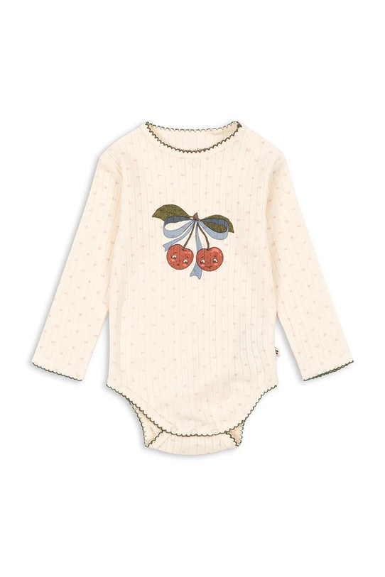 Bombažen body za dojenčka Konges Sløjd MINNIE BODY GOTS Izdelek za dojenčke bež KS105002.PPY2