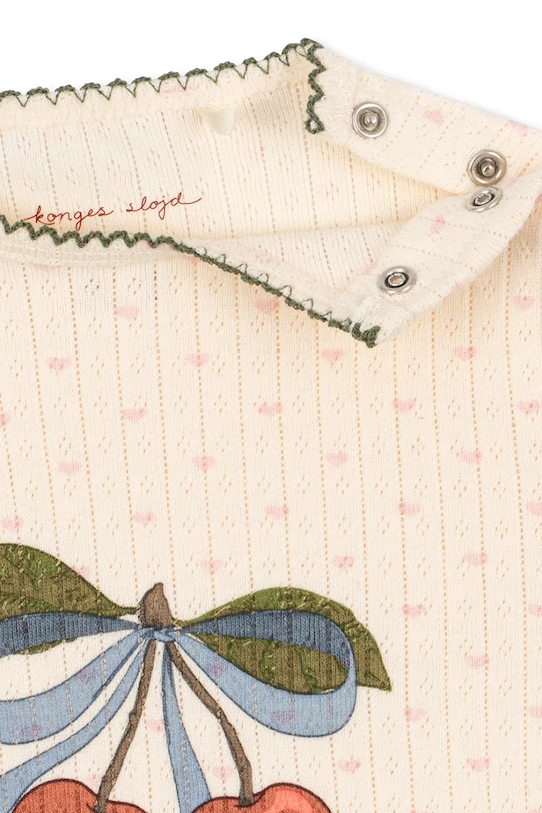 Deklice Bombažen body za dojenčka Konges Sløjd MINNIE BODY GOTS KS105002.PPY2 bež