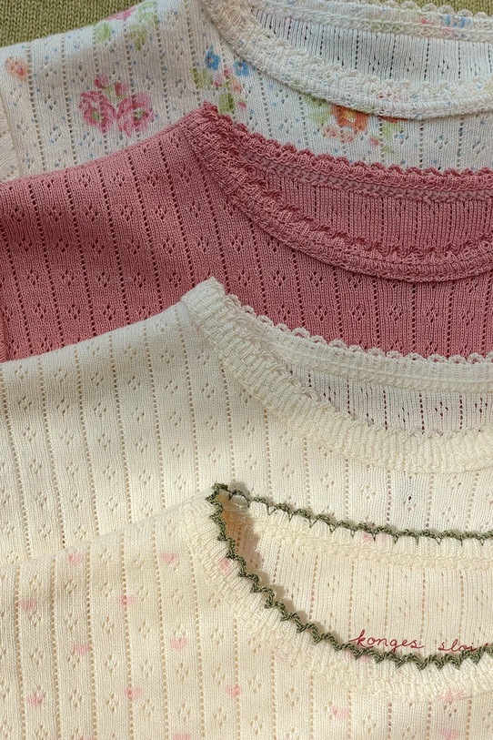 Konges Sløjd body bawełniane niemowlęce MINNIE SS BODY GOTS KS105008.PPY2